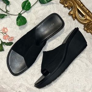 90s Y2K Platform Wedge Black Sandals